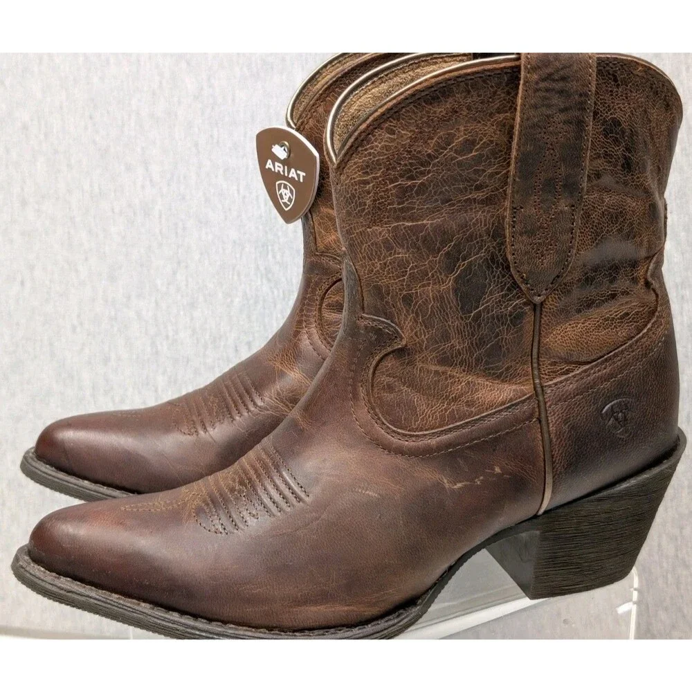 Ariat Maggie Sassy Women's Brown Leather Western Classic Cowboy Boots 7.5 M New